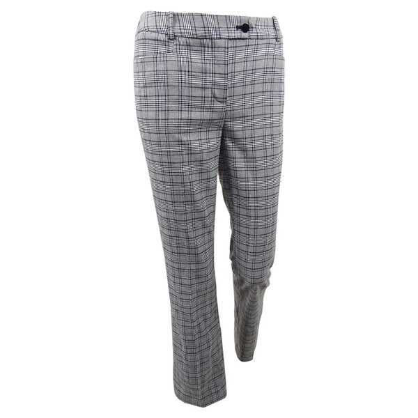 black and white plaid pants womens
