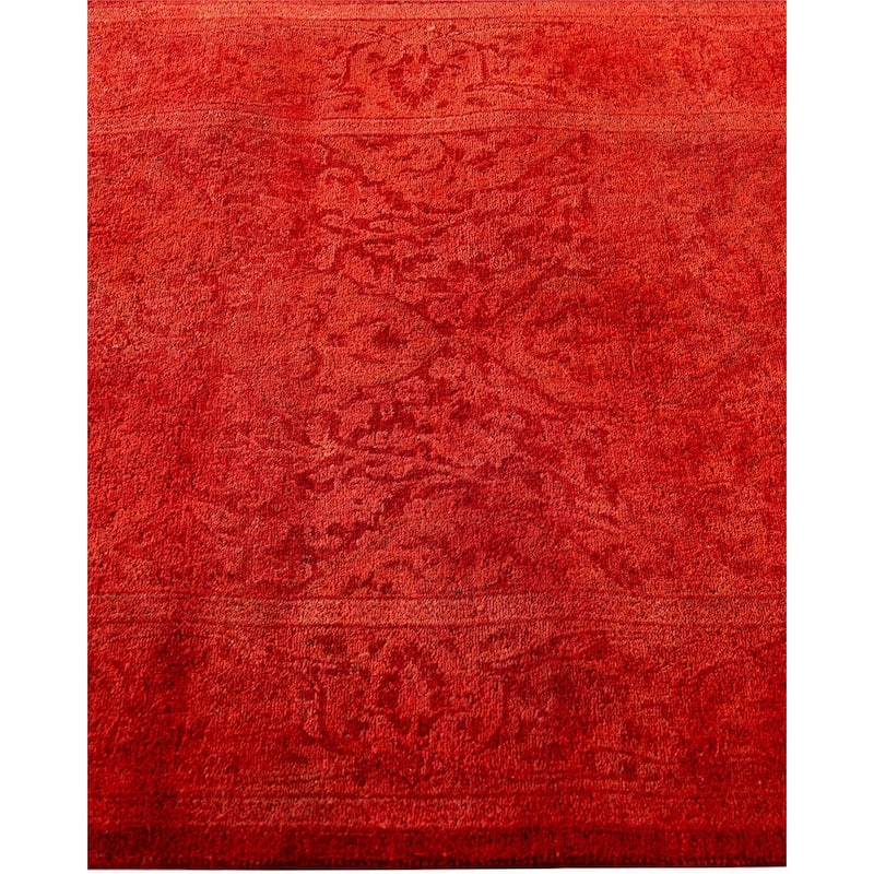 Contemporary Overdyed Wool Hand Knotted Runner - 2' 6" x 13' 6"