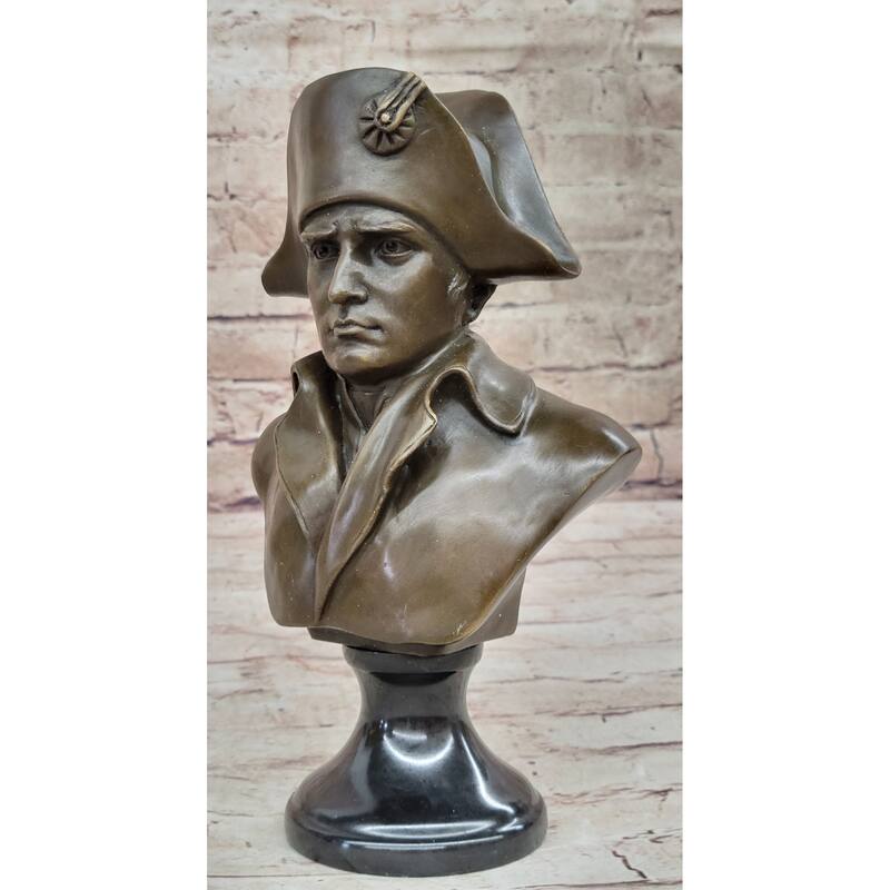 Napoleon Bonaparte Bronze Bust Sculpture Statue Figure Marble Base 9.5 Inches X 6 Inches