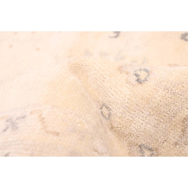 ECARPETGALLERY Hand-knotted Modern Oushak Cream Wool Rug - 8'1 x 10'0