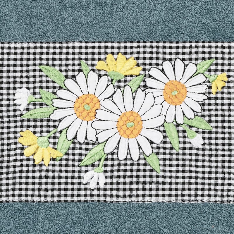 Authentic Hotel and Spa 100% Turkish Cotton Daisy 3PC Embellished Towel Set