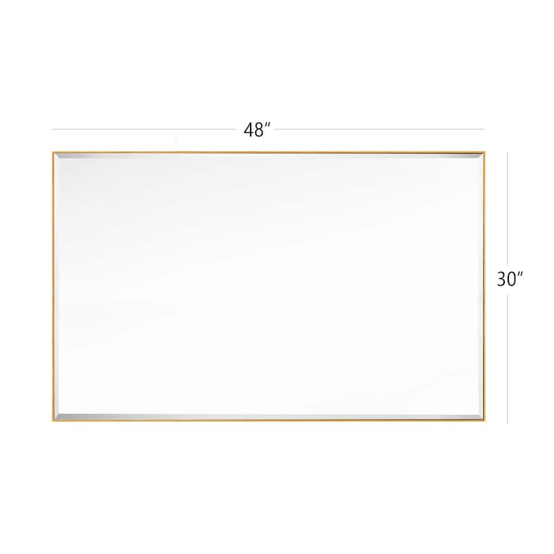 Aluminum Framed Rectangle Beveled Bathroom Wall Mirror
