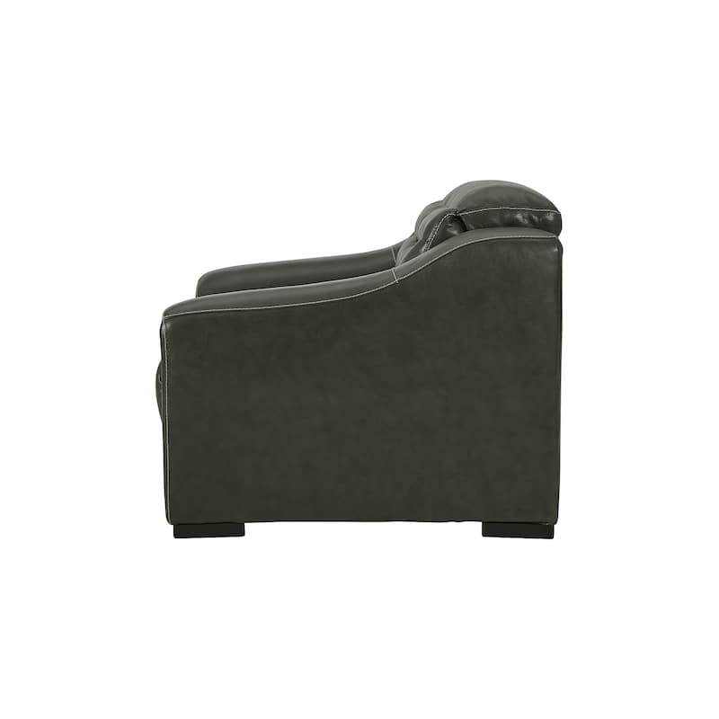 Center Line Dark Gray Power Recliner with Adjustable Headrest