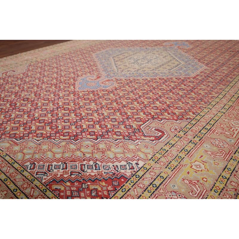 Geometric Tabriz Vintage Persian Area Rug Handmade Wool Carpet - 6'4" x 9'6"