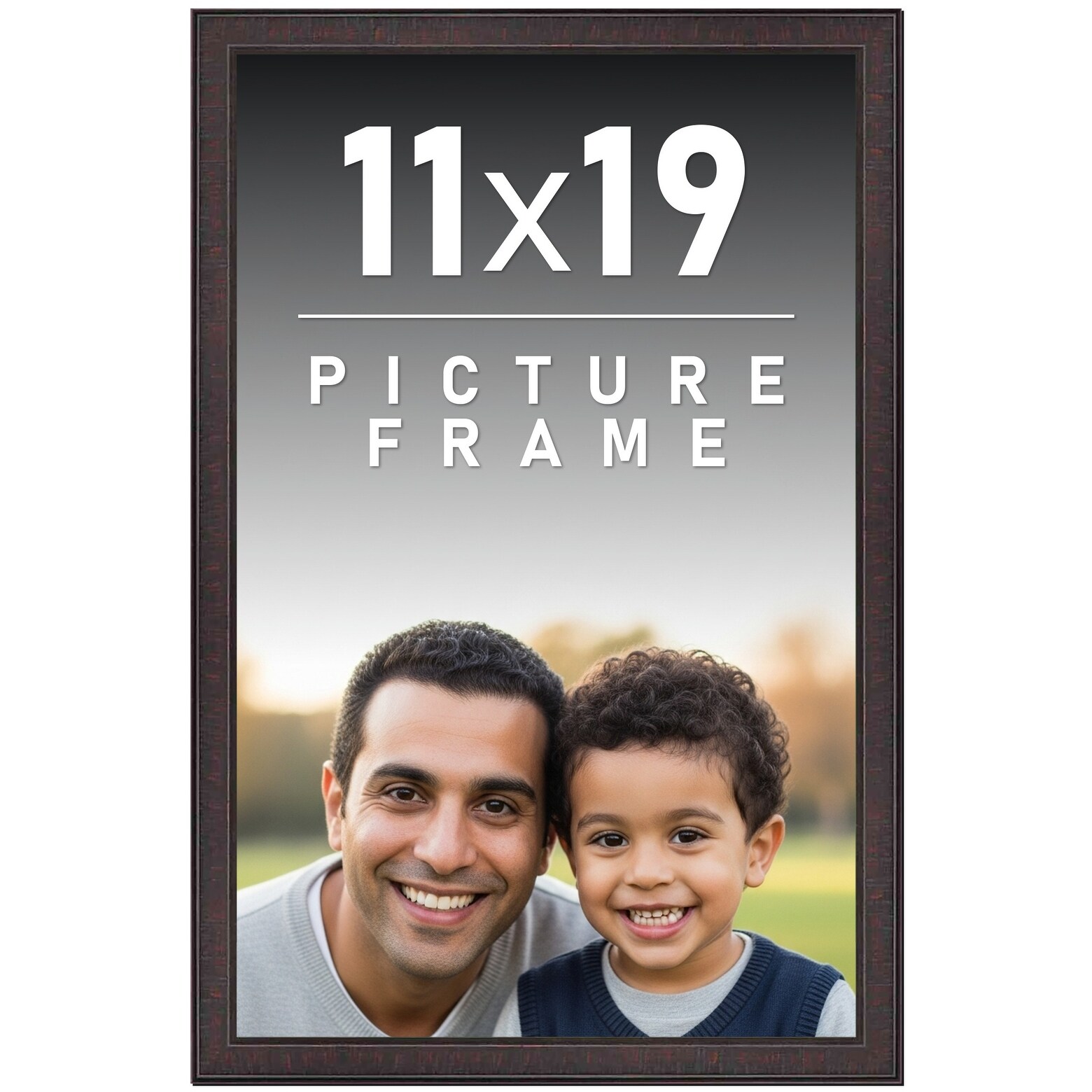 11x19 Frame Brown Solid Wood Picture Frame - Complete Modern Photo