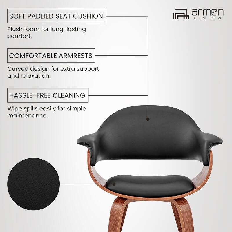Adalyn Mid Century Modern Faux Leather and Wood Upholstered Dining Chair