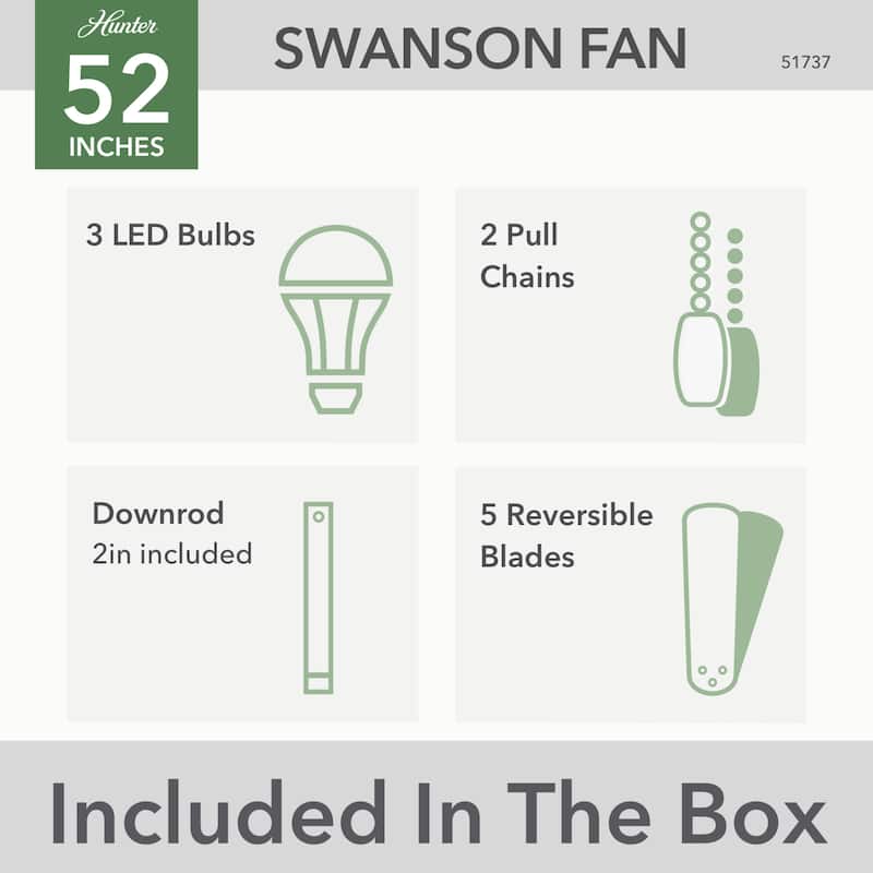Hunter Swanson LED 52 Ceiling Fan 50887
