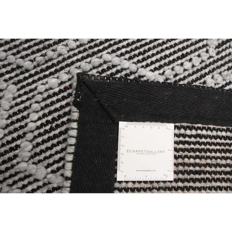 ECARPETGALLERY Braid weave Sienna Grey Wool Rug - 5'1 x 7'6
