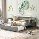 preview thumbnail 40 of 72, Elegant Design Daybed with Trundle Bed, Wooden Sofa Bed for Bedroom Living Room, Wood Platform Bed Frame for Kids Teens Guests Grey - Full
