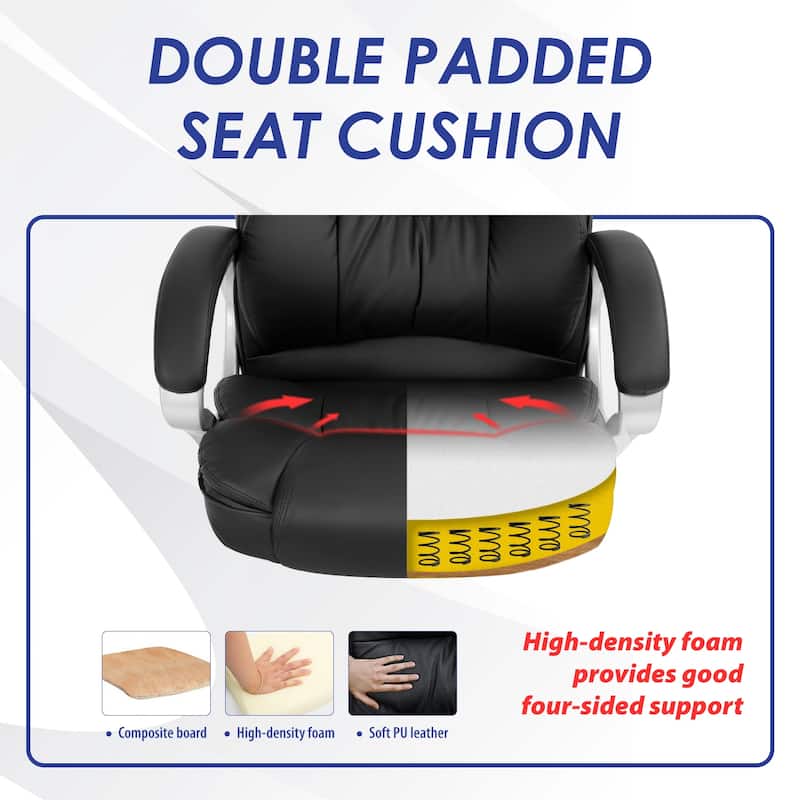 Baldwin Modern Black Ergonomic Swivel High Back Office Chair with Lumbar Support by Furniture of America