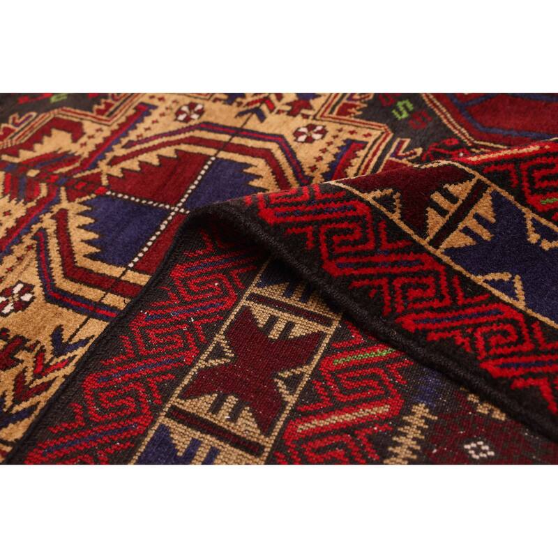 ECARPETGALLERY Hand-knotted Teimani Red Wool Rug - 3'8 x 6'4