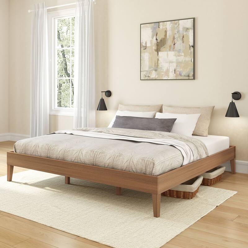 Now Furniture King Platform Bed - Pecan