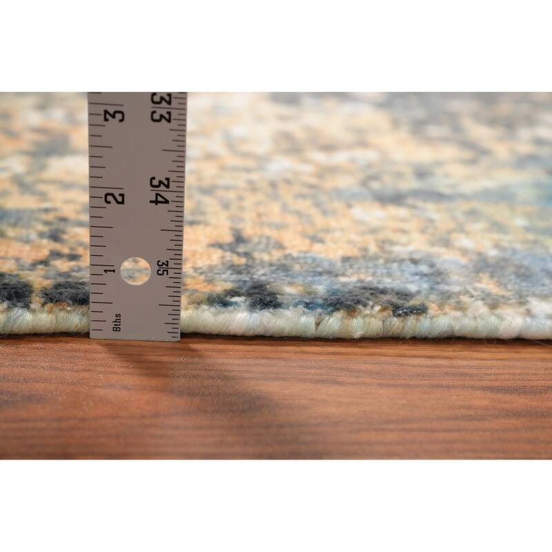 Hand Knotted Oriental Viscose Silk Carpet Modern Abstract Multi-Colored Abstract Area Rug - 4' 0'' X 2' 0''