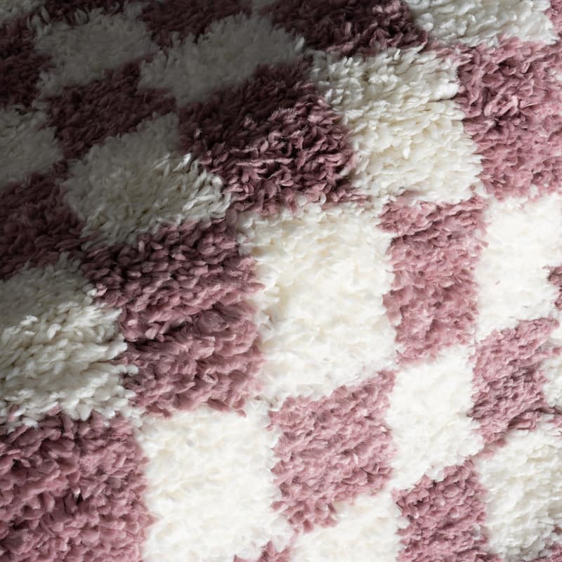 Nuloom Adelaide Mid-Century Checkered Shag Area Rug