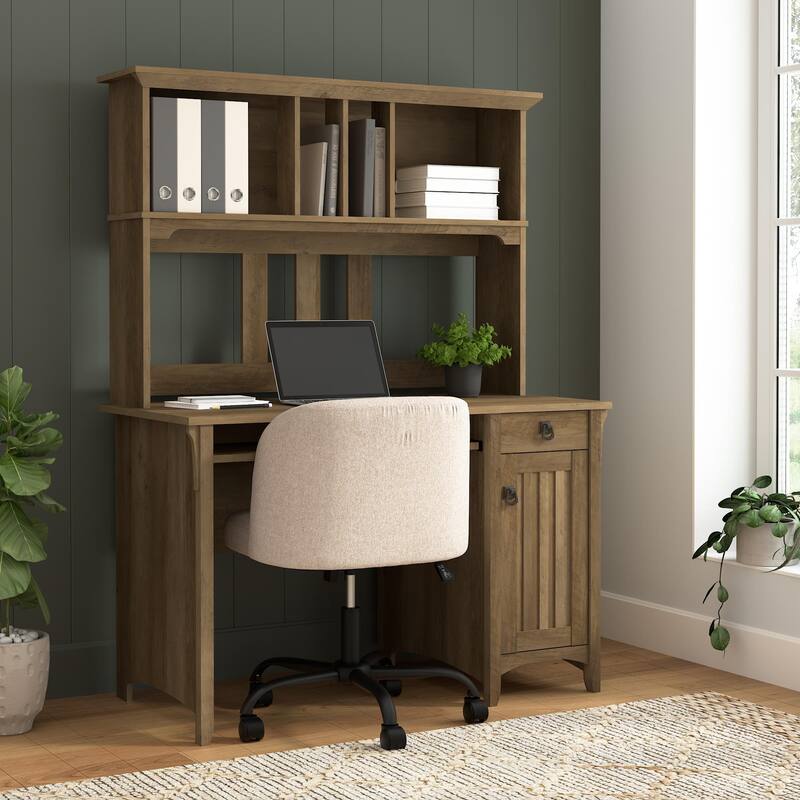 Bush Furniture Salinas Small Computer Desk with Storage Hutch