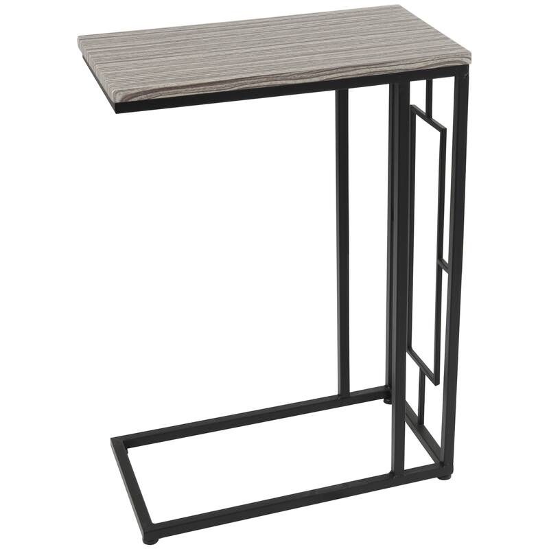 Metal C-Shaped Accent Table with Black Metal Base - Roche River Decor