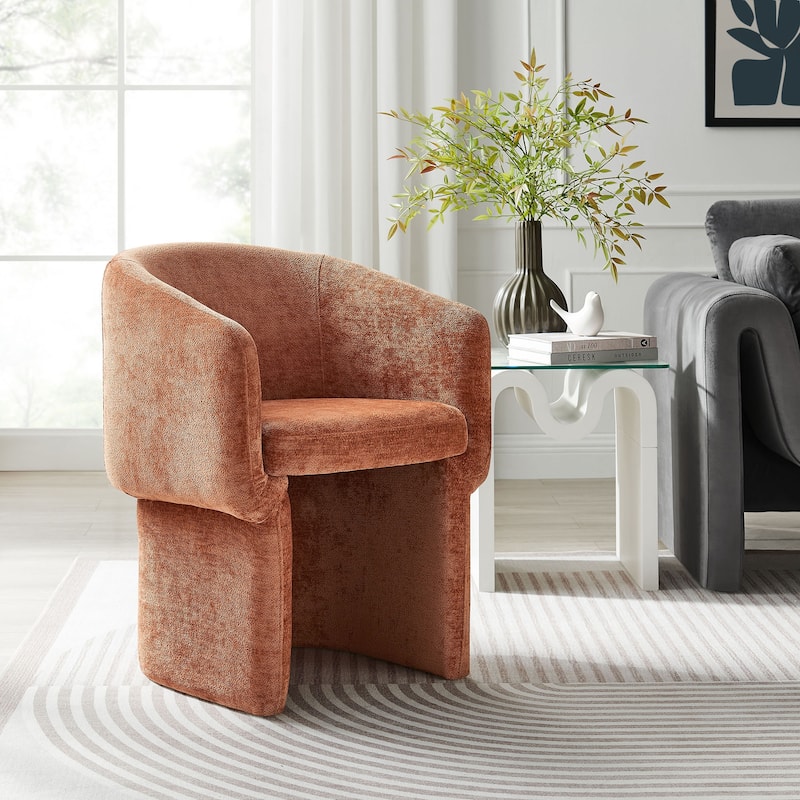 Verity Chenille Dining Armchair - Rust