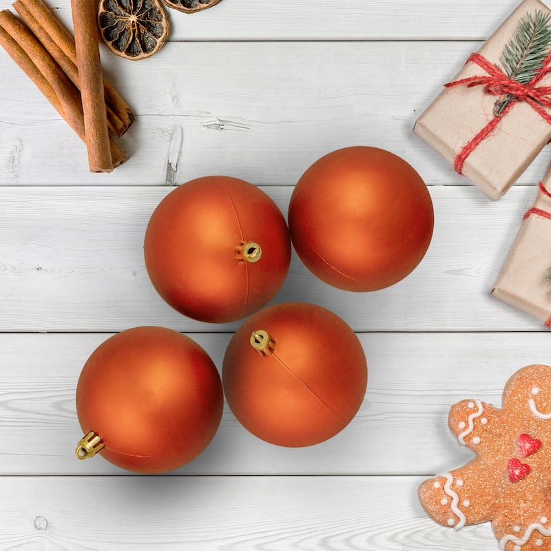 32ct OrangeShatterproof Christmas Ball Ornaments 3.25" (80mm)