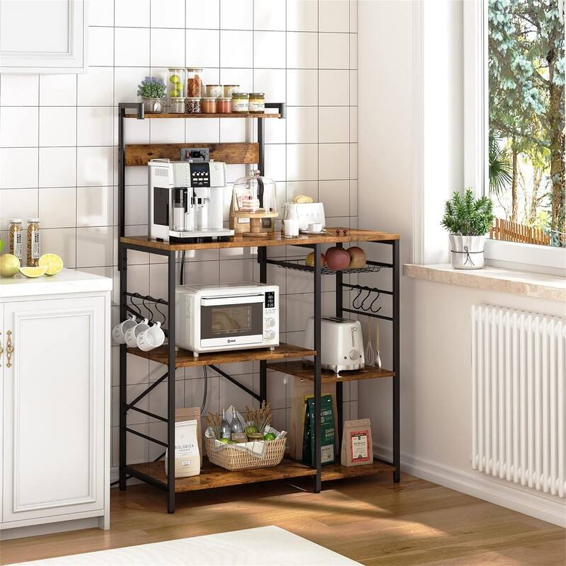 Bakers Rack - 15.7"D x 35.4"W x 52"H