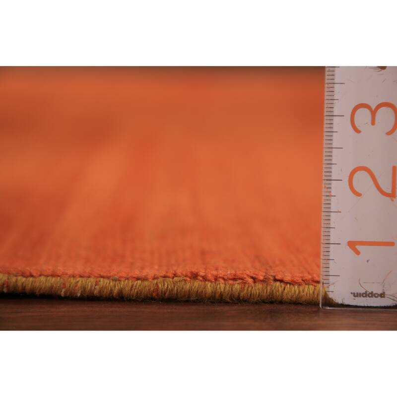 Orange Modern Gabbeh Oriental Area Rug Handmade Wool Carpet - 5'7" x 7'10"