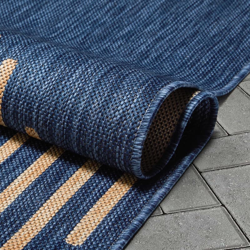 Well Woven Medusa Alder Indoor Outdoor Striped Modern Area Rug