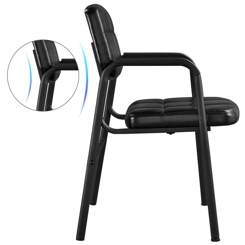 Yaheetech 2pcs Upholstered Leather Chairs with Armrest & Metal Frame