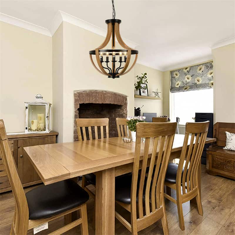 5-Light Brown Modern Chandeliers
