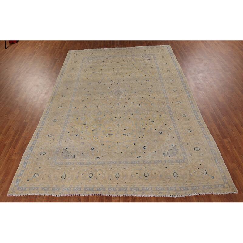 Muted Kashan Vintage Persian Area Rug Handmade Wool Carpet - 8'3" x 11'7"