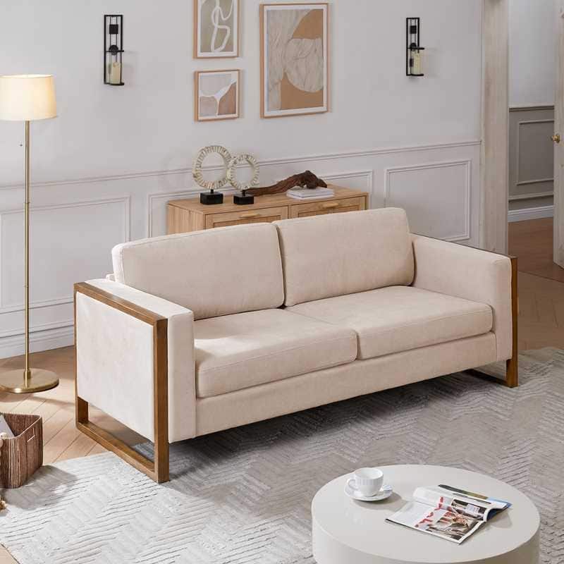 Christopher Knight Home - Lily Modern 79" 3-Seater Sofa with Solid Wood Legs