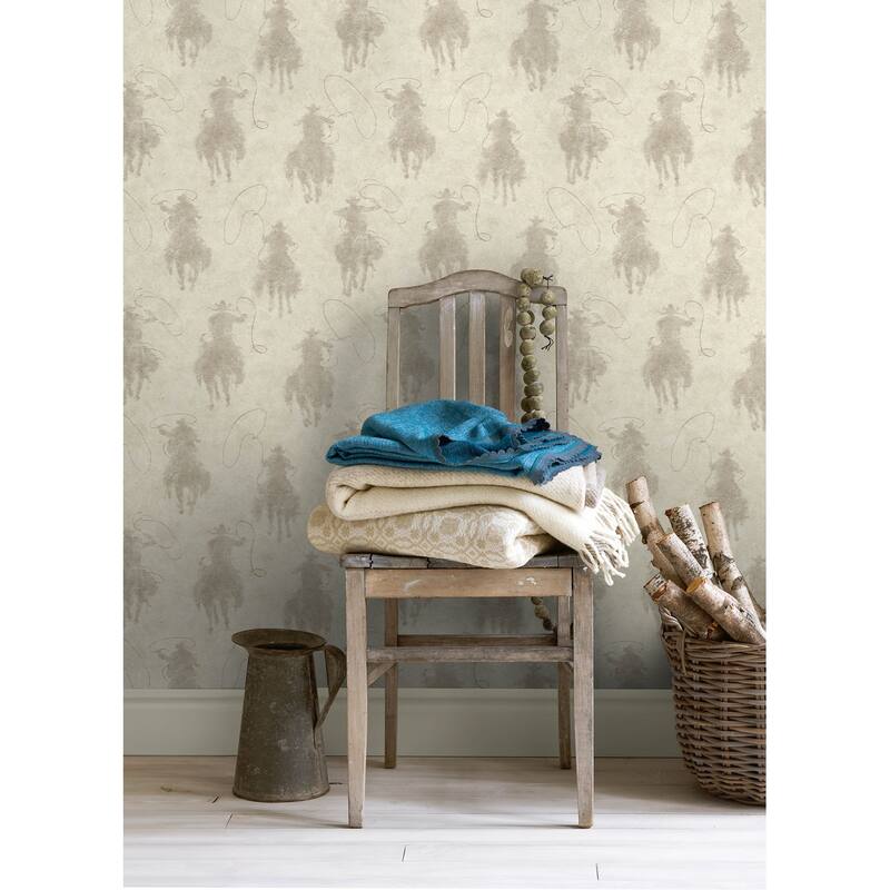 Stockman Silhouette Light Grey Wallpaper