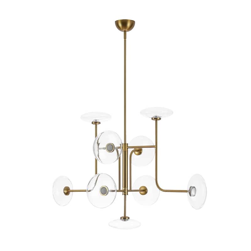 Art Deco 9-Light Sputnik Glass Dimmable LED Chandelier