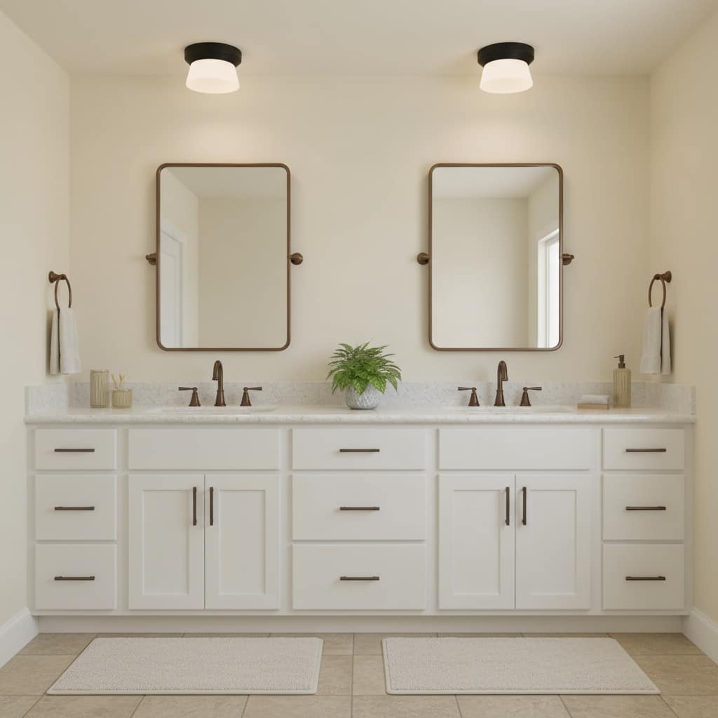 7 Inch LED Flush Mount Light Etched White Glass Shade Dimmable - Black