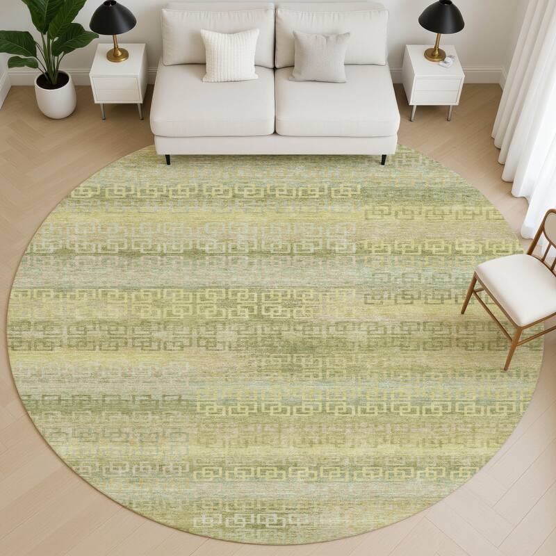 Premium Washable Super Soft Modern Stripe Mayfield Rug - Sage - 8' x 8'