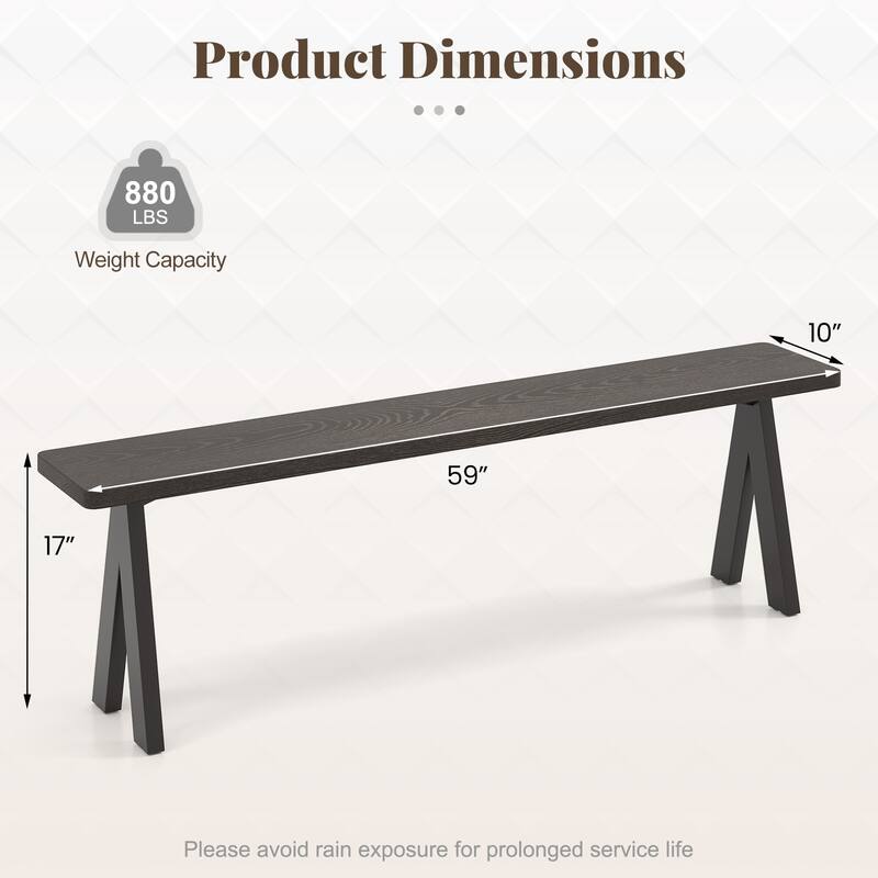 Gymax 3-Person Outdoor Bench Set of 2 w/ 800 LBS Bearing Capacity for