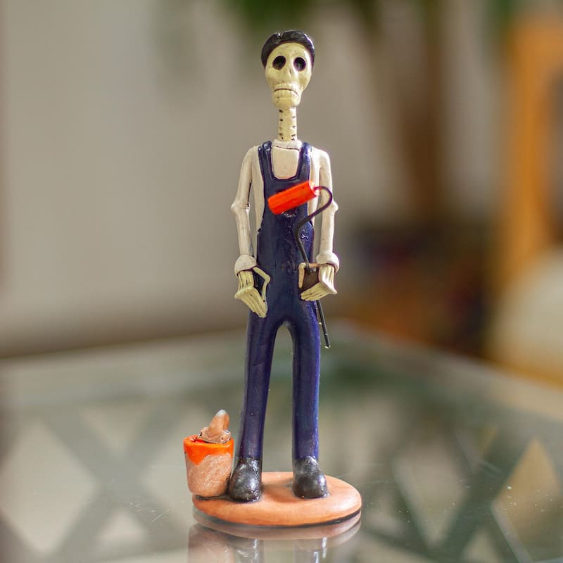Novica Handmade Painter Catrin Ceramic Sculpture
