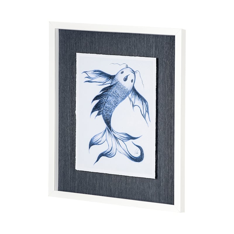 Koi Fish Blue I Framed Art Print