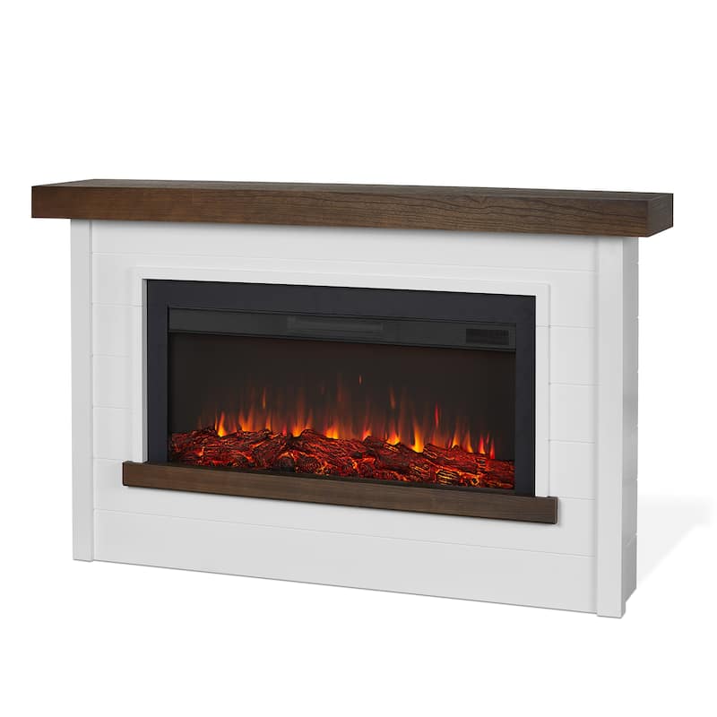 Bernice 66.75" Electric Fireplace in White by Real Flame