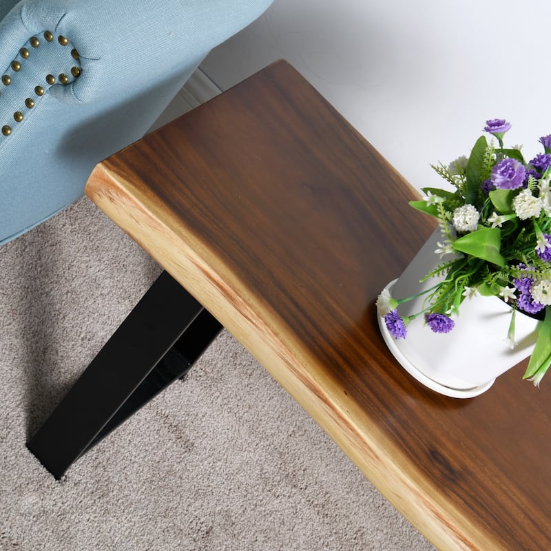 Natural Wood Rectangle Bench