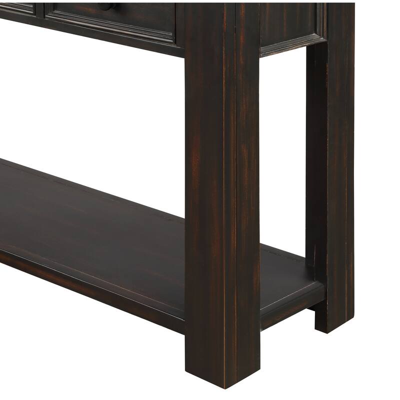 Modern Console Table/Sofa Table with Storage Drawers and Bottom Shelf for Entryway Hallway