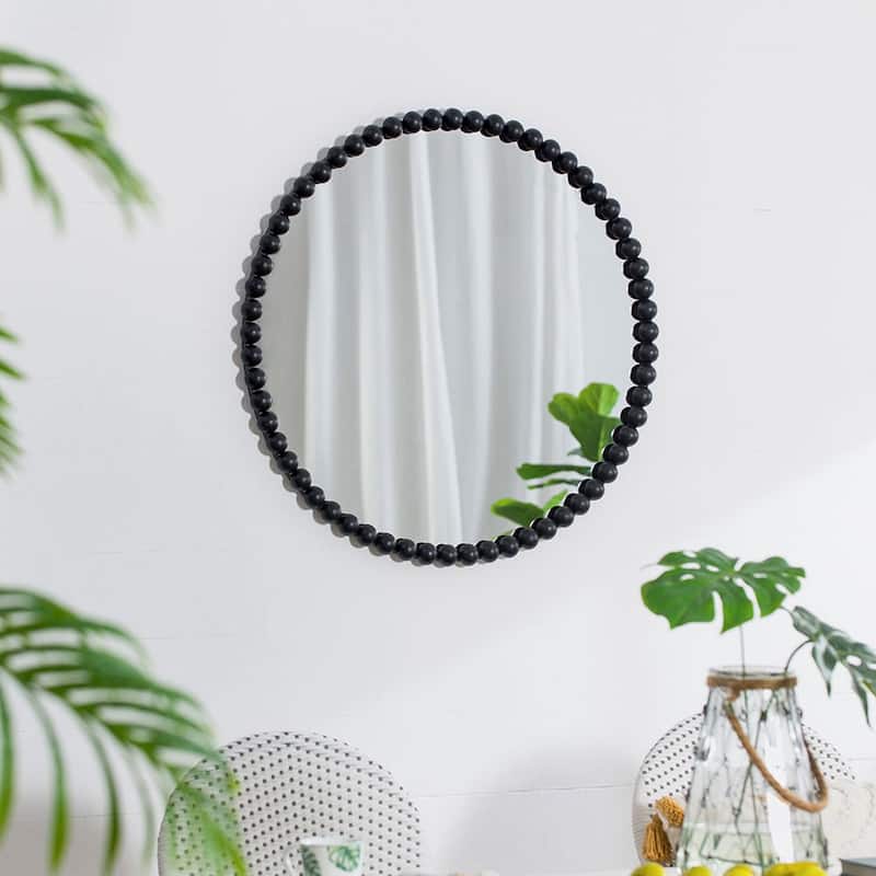 Mirror with Metal Beaded Frame - 32" Circle
