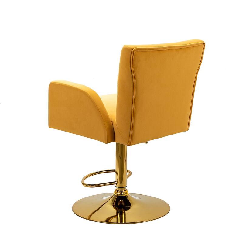 Loreto Modern Tufted Velvet Swivel chair with Adjustable Height Set of 2 by HULALA HOME