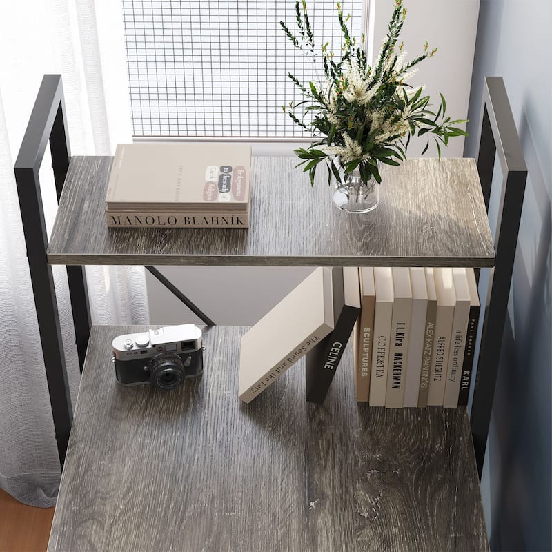 Computer Desk Home Office Computer Desk with 4 Shelves & Hooks