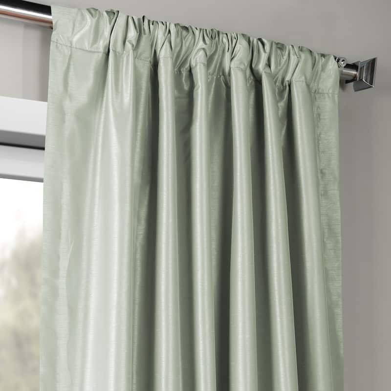Exclusive Fabrics Vintage Textured Faux Dupioni Silk Room Darkening Curtains (1 Panel)