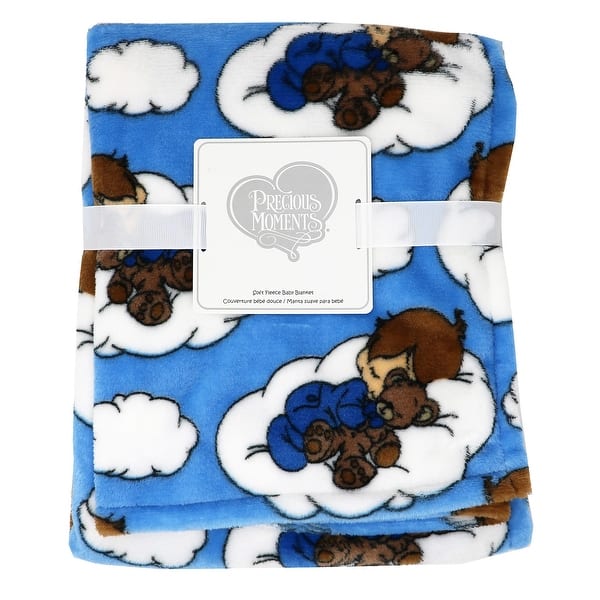 slide 2 of 4, Precious Moments Coral Fleece Baby Blanket Blue