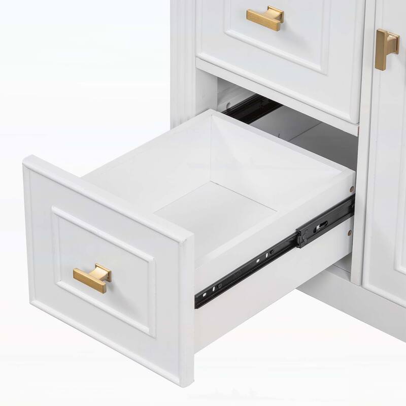 Freestanding Vanity Set with One Flip Drawer and Two Drawers,Adjustable Shelf