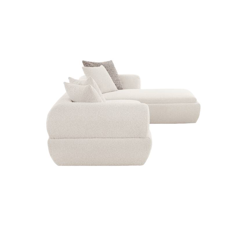 Pasargad Home Amara Beige Sectional Sofa 2 Pieces - W148"xD57"xH26"