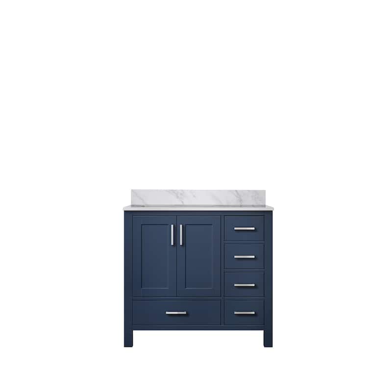 Lexora Jacques 36" Dark Grey Single Vanity - No Mirror, Left Version