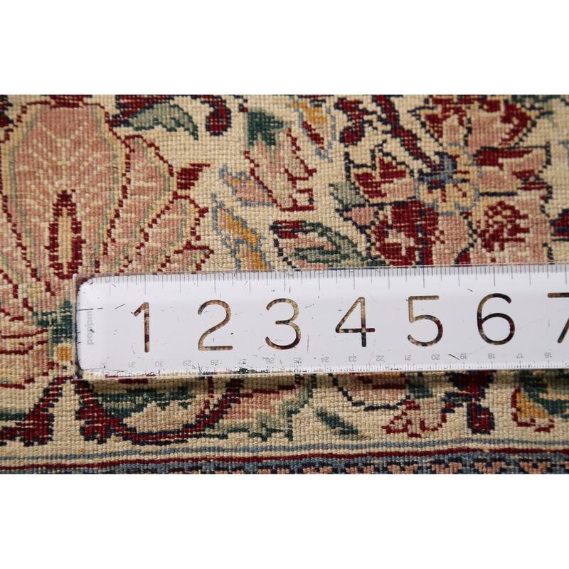 Blue Floral Aubusson Vegetable Dye Area Rug Hand-Knotted Wool Carpet - 6'0"x 9'0"