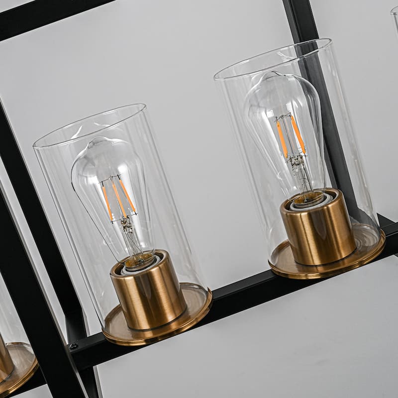 6-Light Modern Industrial Linear Crystal Kitchen Island Pendant Light - 43.3"