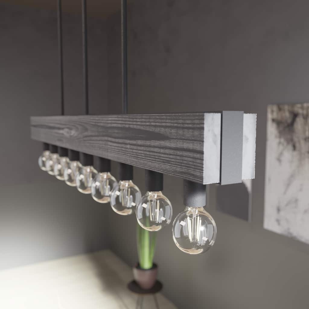 Hunter Donelson 9-Light Linear Chandelier - Rustic, Farmhouse - Dining Room, Kitchen Island